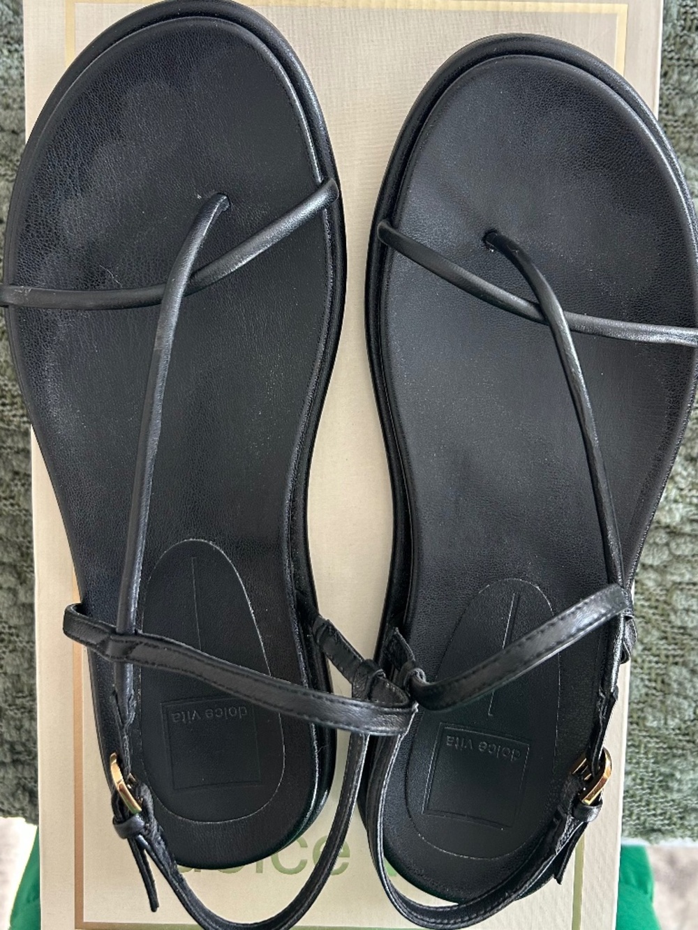 Dolce Vita DOM Black Leather Strappy Sandals – Size 8